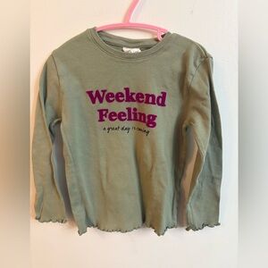 Zara « Weekend Feeling » Green Kids Long-Sleeve 7 years